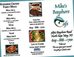 Mike's Bayshore Cafe menu