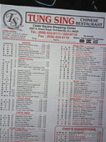 Tung Sing Chinese menu