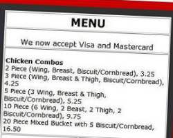 Crown Fried Chicken menu