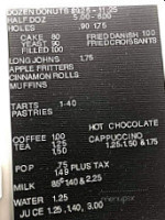 Donut Spot menu