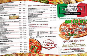 Lucia's Pizza menu