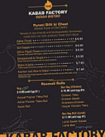 The Kabab Factory menu