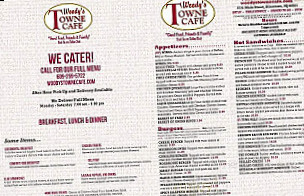 Woody's Towne Cafe menu