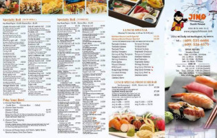 Jing's Sushi House menu