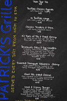 Patrick's Grille menu
