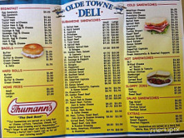 Olde Towne Deli menu