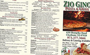 Zio Gino Pizza Grill menu
