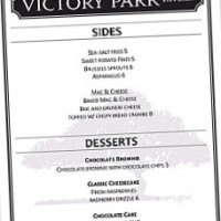 Victory Park Tavern menu