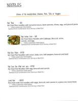Chang Thai Asian Cuisine menu