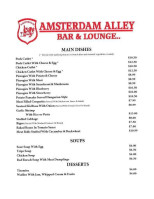 Amsterdam Alley Bar Restaurant menu