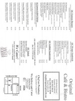 The Original Cafe Bistro menu