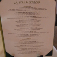 La Jolla Groves menu