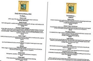 Mockingbird Cafe menu