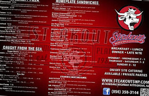 Steakouts menu