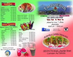 Taqueria La Calpena menu