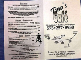 Tina's Cafe menu
