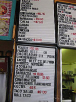 Toribios menu