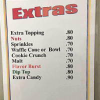 Lindy's Ice Cream Stop menu