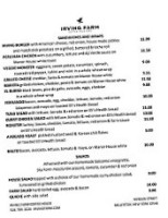 Irving Farm Coffee House menu