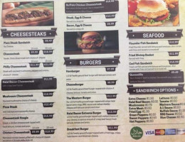 Shef's Steaks Burgers menu