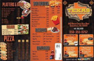 Texas Fried Chicken And Pizza menu
