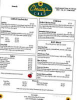 Chrissy's Cafe menu