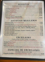 Casa Puebla menu