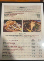 Casa Puebla menu