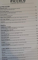 Piccolo Italian menu