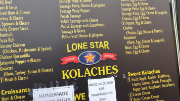 Lone Star Kolaches Georgetown menu