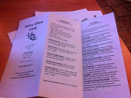 Spicy Olive Cafe menu