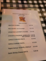 Papa Boudreaux's Cajun Cafe menu