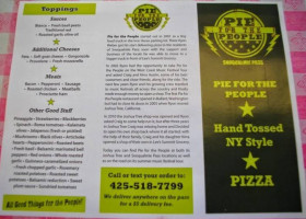 Pie For The People Nw menu