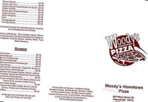 Woody's Hometown Pizza menu