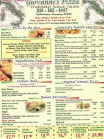 Giovanni's Pizza menu