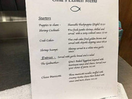 Gina's menu