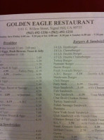 Golden Eagle menu