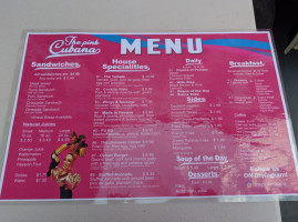 The Pink Cubana menu