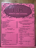 L B Donut Shop menu