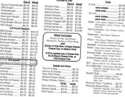 Rasor's Drive In menu