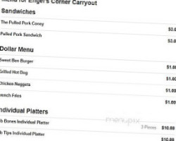 Engels Corner Carryout menu
