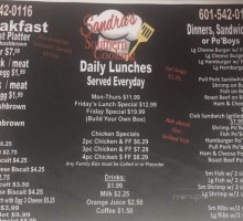 Sandra's Southern Cooking Bbq menu