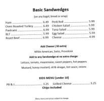 Tim's Carolina Bagels menu