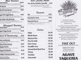 Agave Taqueria menu