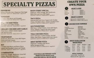 Main Street Pizza Co menu