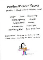 Lil E's Ice Cream menu