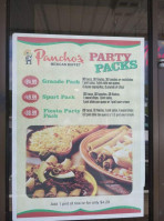 Pancho's Mexican Buffet menu