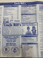 Uncle Bills Pancake House menu