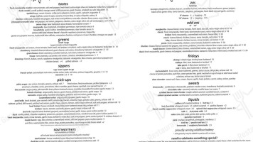 The Cruise Bar and Restaurant menu