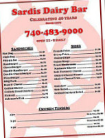 Sardis Dairy menu